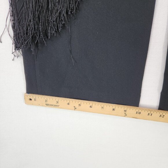 Cinq a Sept Fringe Pants Women 00 Black Luxurious Elegance Sophisticated Trouser - Picture 9 of 13